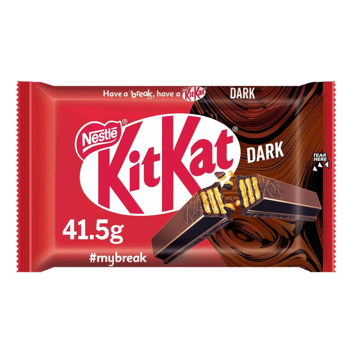 Tamna čokoladica Kit Kat, 41,5 g, omot s prikazom lomljivog komada