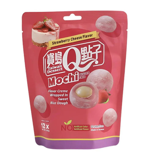 Q Brand Mochi Strawberry Cheese 180g OhMyCandyBox