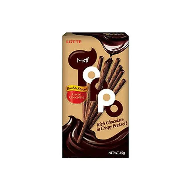 Čokoladni Toppo u kutiji, 40 g, kakao i hrskavi štapići pereca
