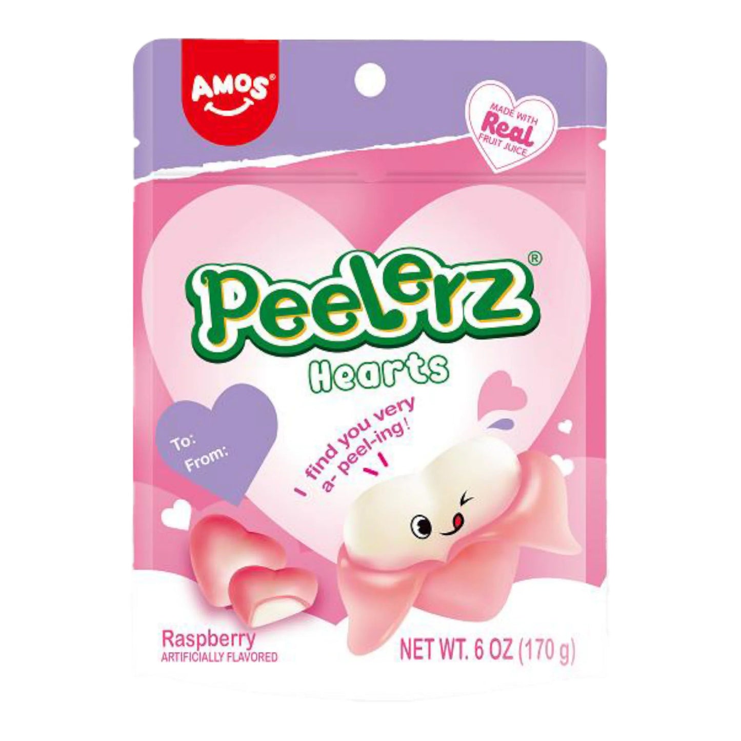 Amos Candy Peelerz Gummy Hearts 65g - OhMyCandyBox
