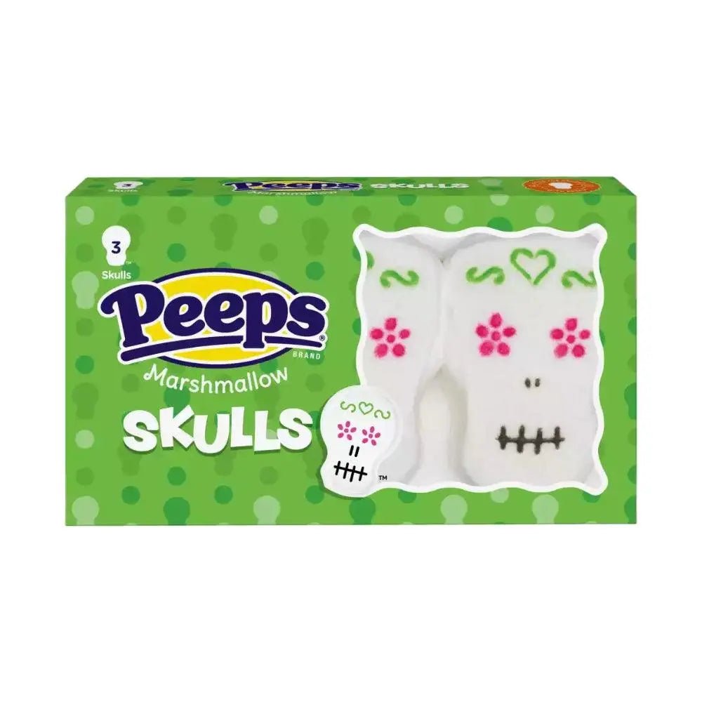 Kutija Peeps marshmallow lubanja, 3 kom, bijele lubanje s ukrasima